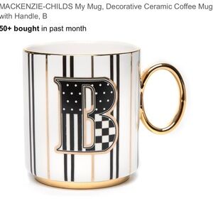 MacKenzie-Childs Striped Mug with Gold Handle